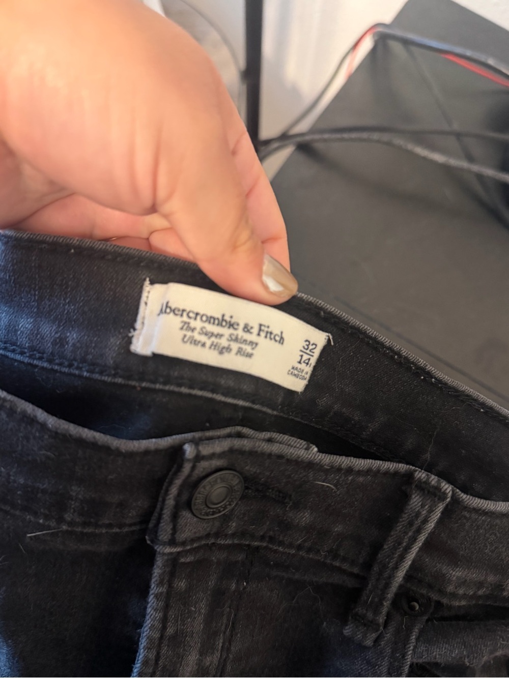 Abercrombie & Fitch Women's Black Super Skinny Ultra High Rise Jeans
